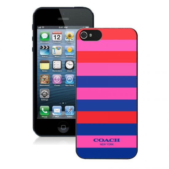 Coach Stripe Multicolor iPhone 5 5S Cases AIU - Click Image to Close